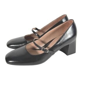 Naturalizer Dancing Black Mary Jane Block Heel Pumps Shoes 8M y2k Girlhoodcore